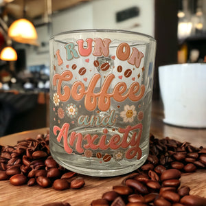 Coffee and Anxiety 13oz Glass Mug | coffee mug